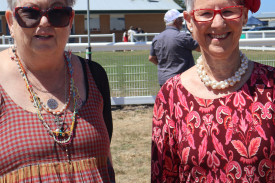 Janine Dureau-Finn and Karen Gaylard enjoyed some trackside fun under the sun last Saturday.