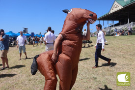 One racegoer looked like they would be more at home on the track than trackside at the cup.