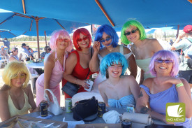 A brightly coloured group of racegoers brought a vibrant flair to the Camperdown Cup.