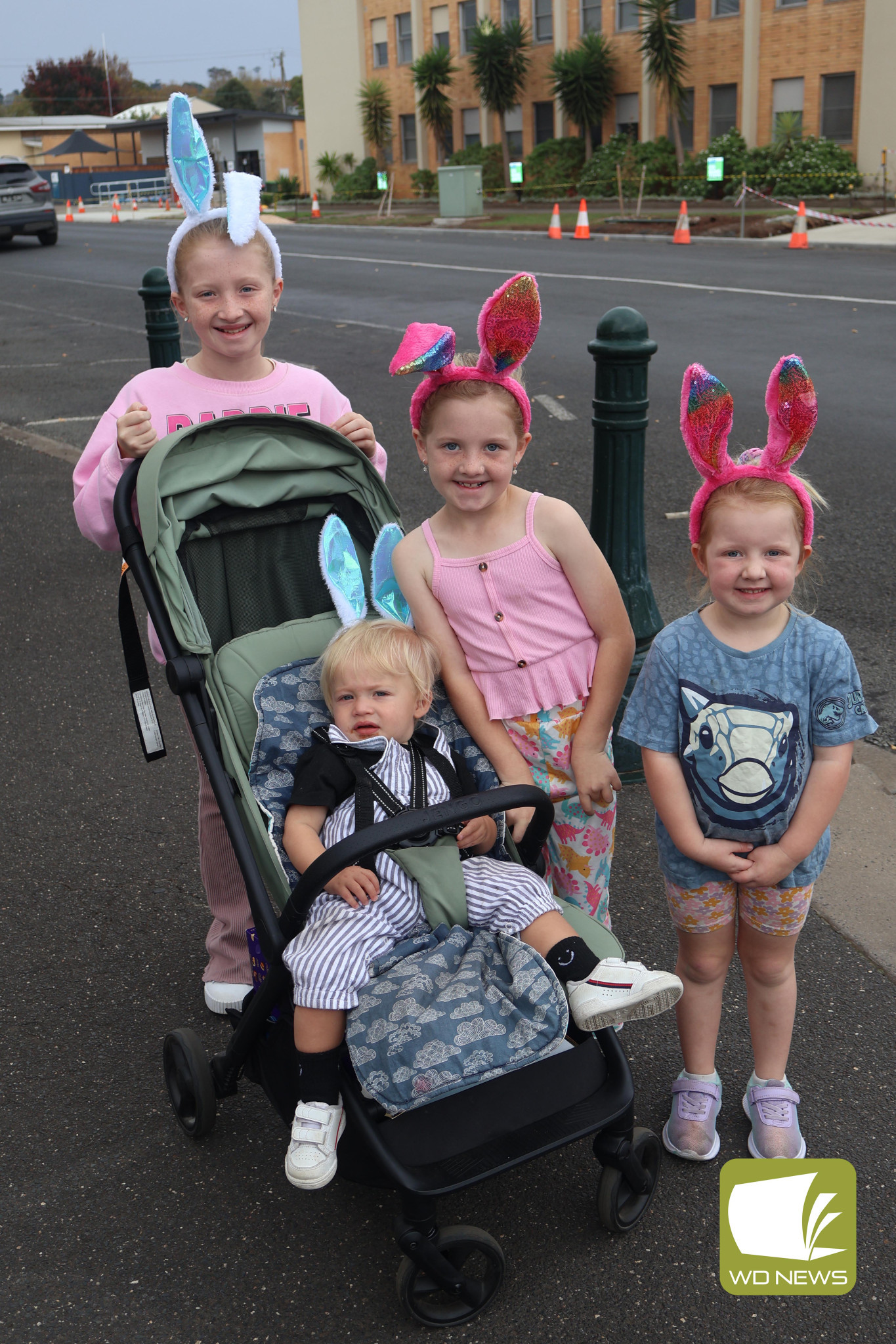 Alaska, Sailor, Nevada and Everest Hargreaves got into the Easter spirit, donning bunny ears as they sought out the answers to the Easter quiz.
