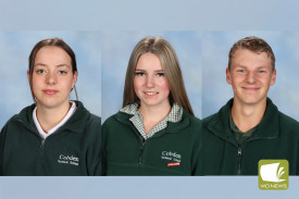 Tabitha Perriss (from left), Taysha Scott and Bradey Fratantaro are the leaders at Cobden Tech this year.