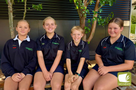 Cobden Primary School vice captains Sienna Merrett (from left) and Taja Delaney-Hutchins and school captains Jacob van Bemmel and Charlotte Robertson.