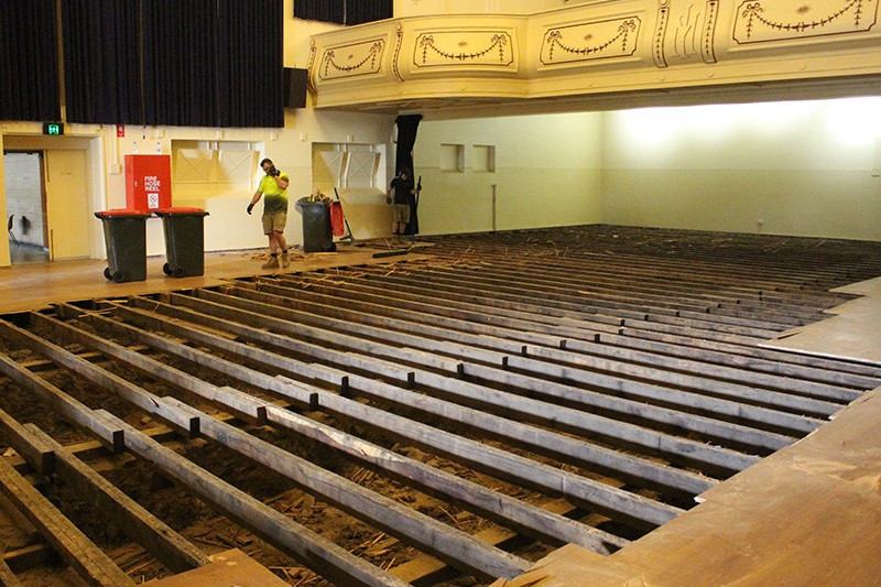 Theatre floor removed - feature photo