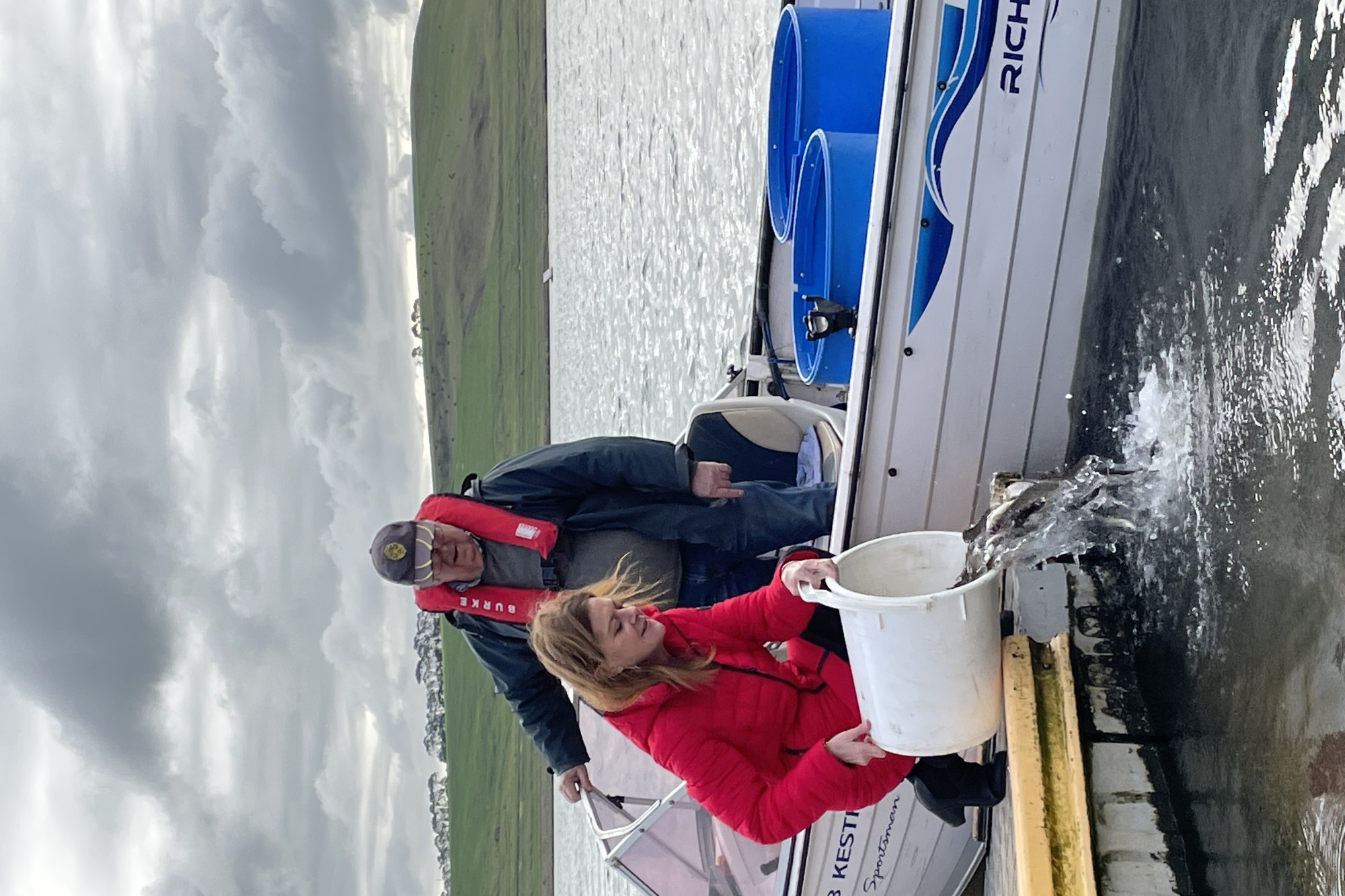 Fish top-up: Minister for Fishing and Boating Sonya Kilkenny, pictured with Wayne Black, helped with a fish release at Lake Bullen Merri last week.