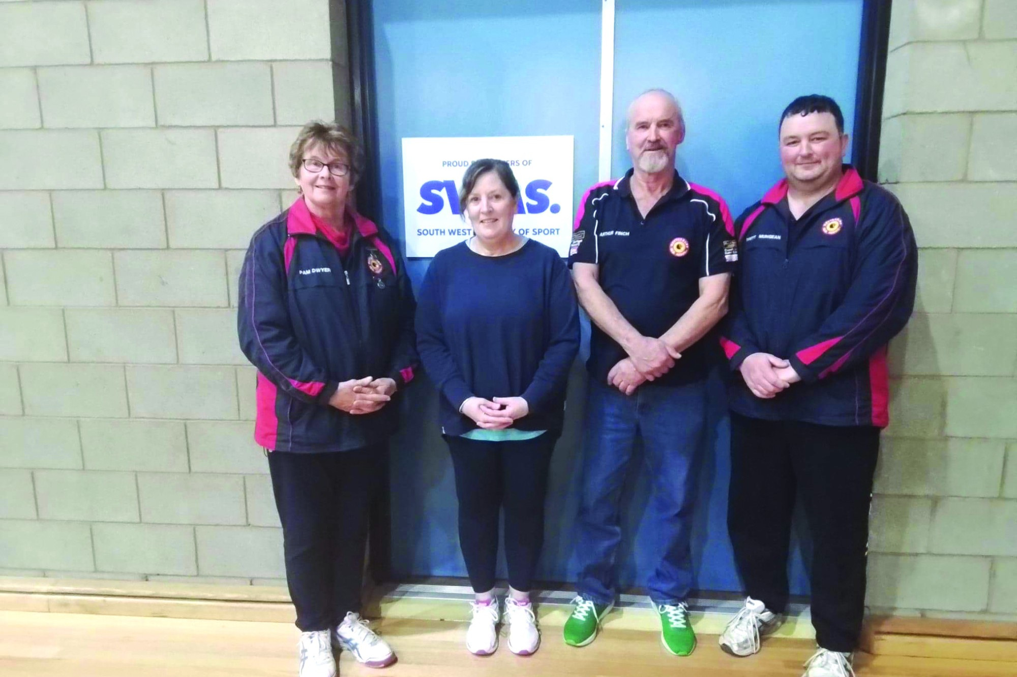 2022 HIBBA Division 1 Premiers: Timboon Lawn 1 (from left): Pam Dwyer, Dianne Finch, Arthur Finch, Brett Mungean.