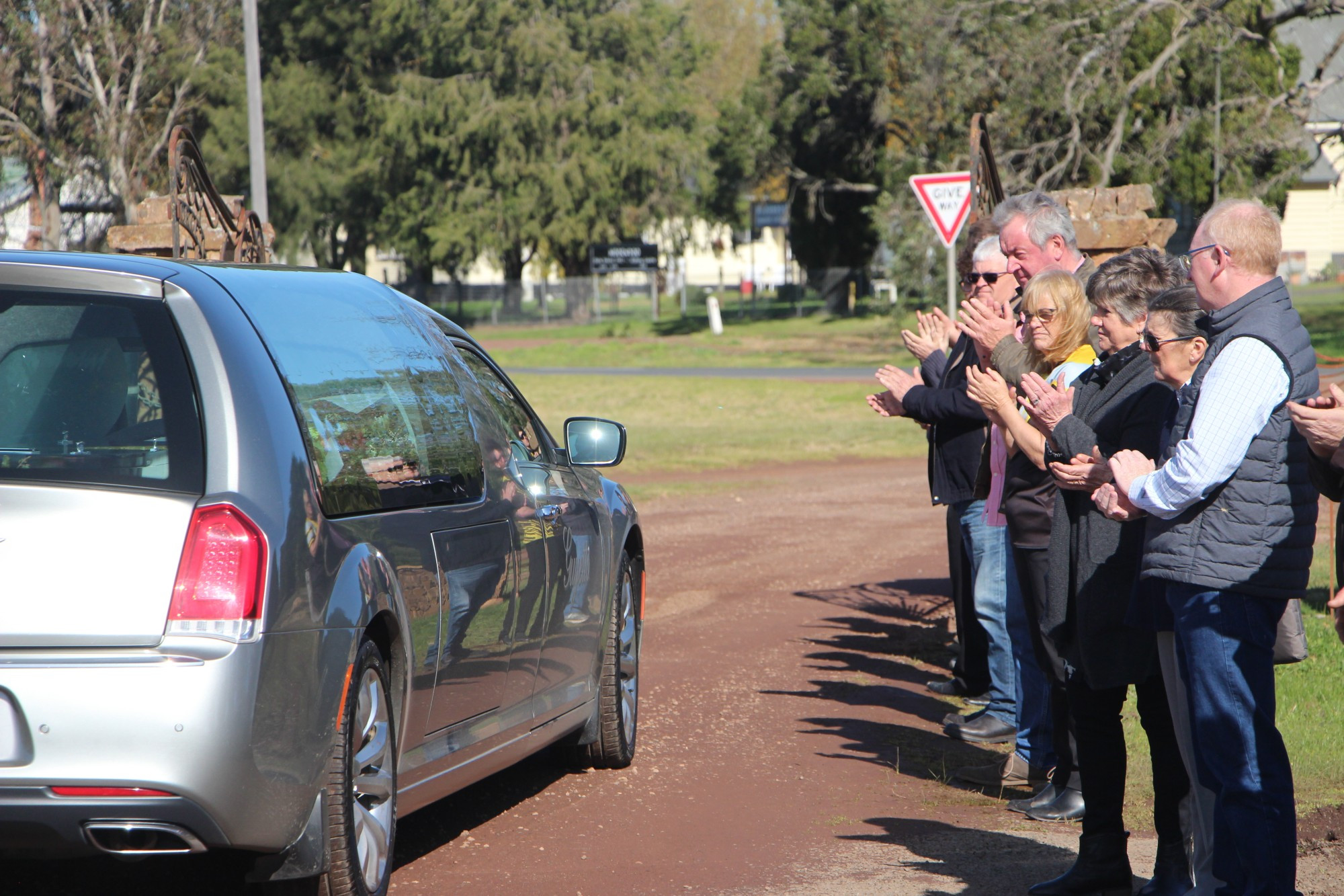 Remembering Kath: Woorndoo Mortlake Football Netball Club stalwart Kath Grant received a guard of honour and an ovation from club members, family and friends as she left her beloved Tigers’ home ground for the final time last week.