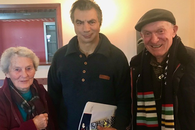 Terang Probus club members Doreen Kline and Roger Primmer with guest speaker Wayne Reicha.