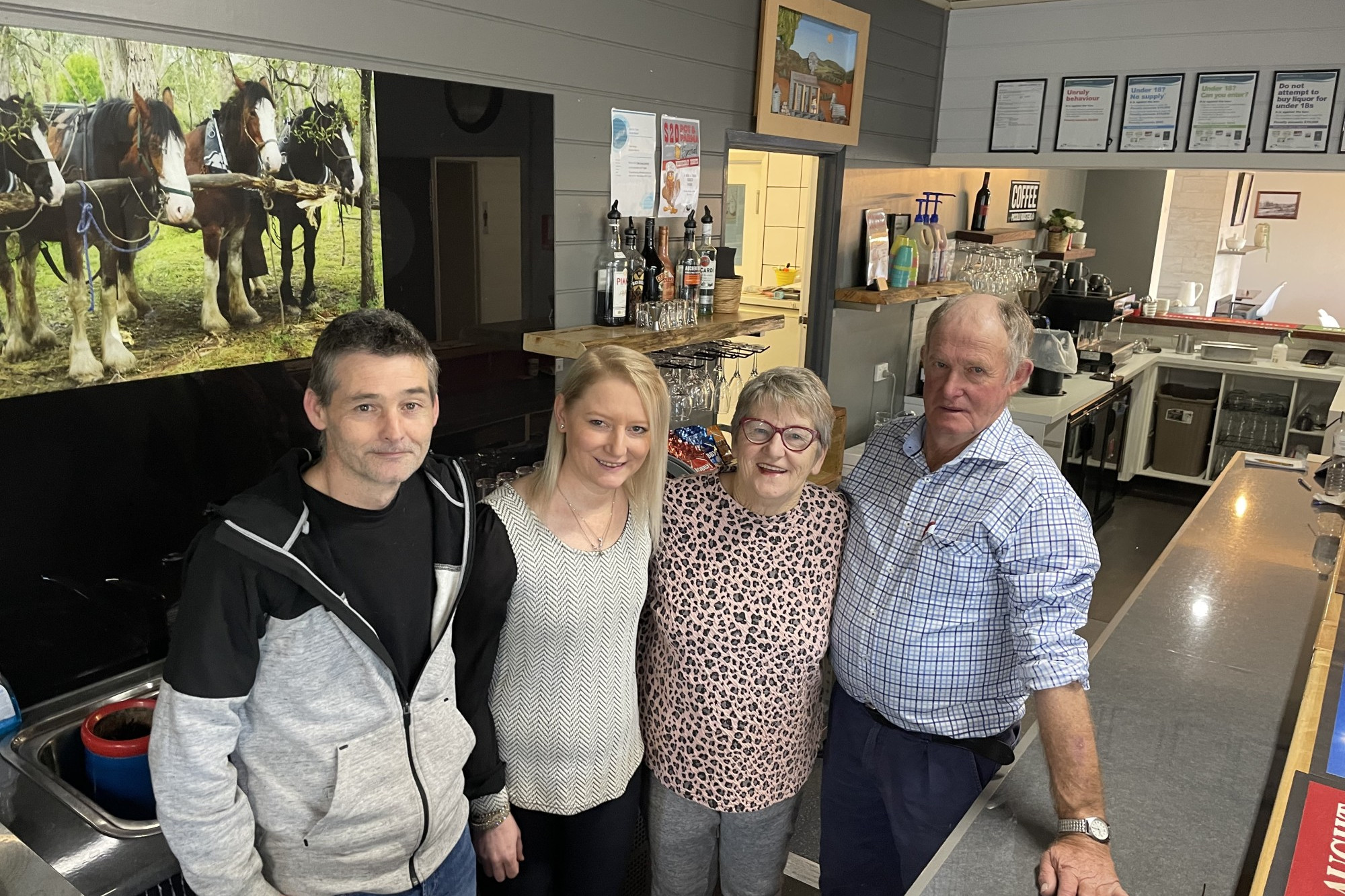 Legacy continues: Simpson couple Biddy and Nick Weel (right) have sold the business to Daniel Brick and Sarah Cygonowski, who have their first day of business today.