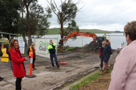 Minister visits: Minister for Fishing and Boating Sonya Kilkenny paid a visit to Lake Bullen Merri on Wednesday to see how the boat ramp project was progressing. 