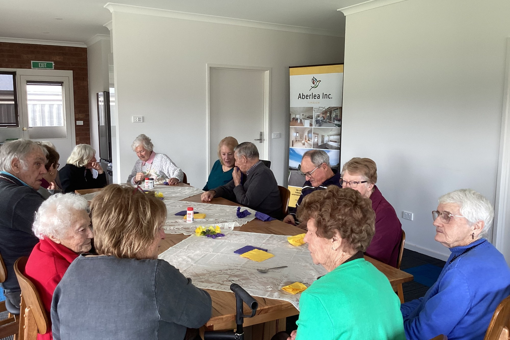 Caring for one another: Timboon widows of the Warrnambool Legacy Club gathered to share lunch with Timboon Aberlea residents and community members recently.