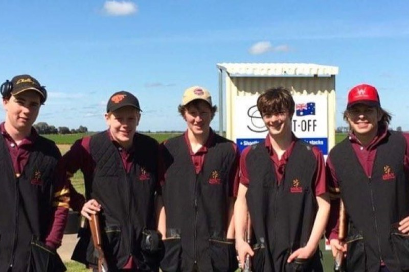 On target: Toby, Angus, Matt, Harrison and Harry represented MRC at this month’s state clay target shooting finals.