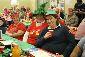 Festive hats were a big feature of the lunch. 