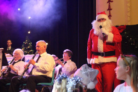 Santa makes a much anticipated entrance.