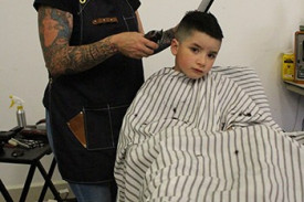 Retro haircuts were a busy part of activities in The Hive.