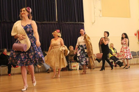 Entrants in the Best Dressed Competition parade for the judges. 