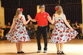 An entry in the dance competition’s ‘Triples’ sections. 