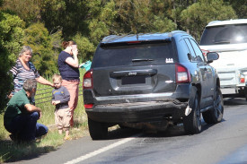 A mother and her child were lucky to escape injury when their vehicle was rear-ended.