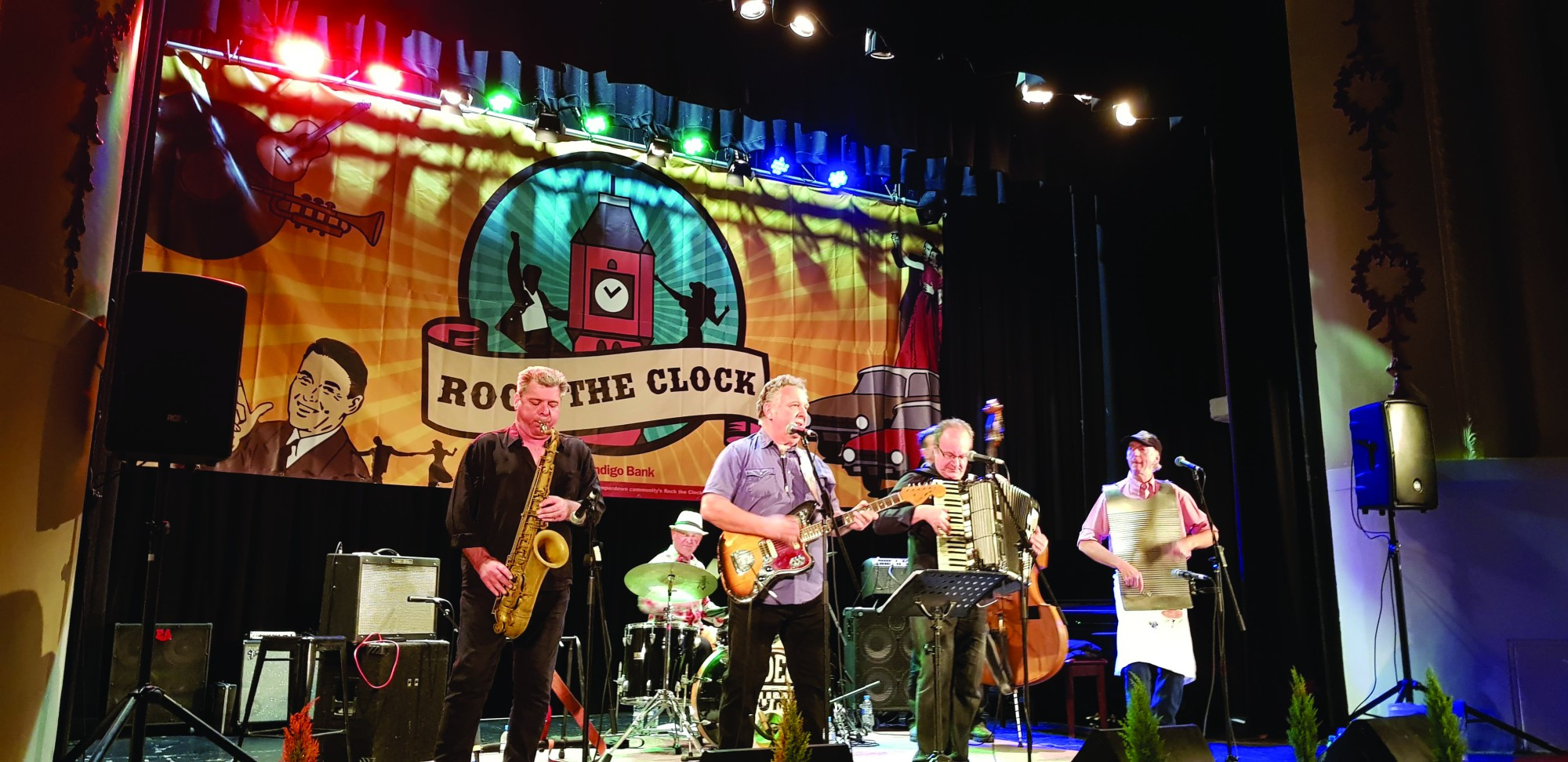 Live music at the clock tower will see plenty of fancy rock ‘n’ roll moves.