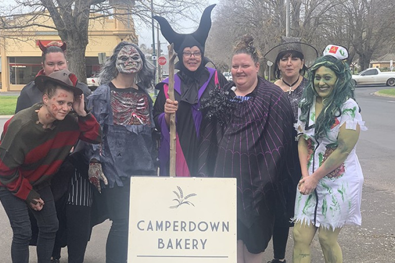 Camperdown Bakery staff dressed to impress as part of the town’s third annual Friday the 13th sale last week.