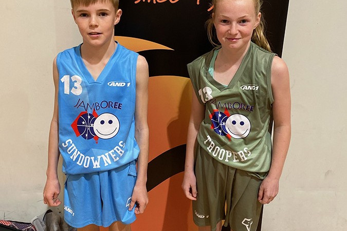 Rising hoops stars Ned Molan and Indi Cameron took to the court in Echuca over four days as part of the Basketball Victoria Country under 12 Jamboree event.