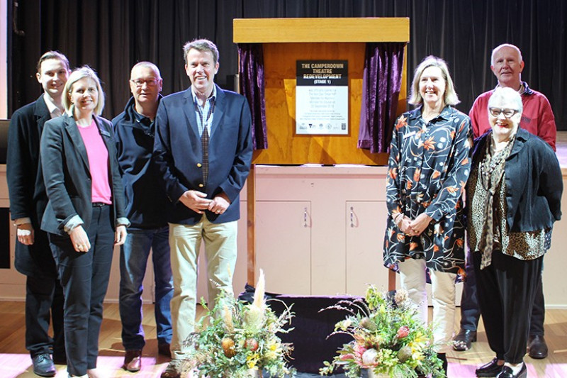 Member for Wannon Dan Tehan (fourth from left) and Corangamite Shire Councillor Jo Beard (second from left) officially opened Camperdown’s Theatre Royal upgrade alongside various representatives on Wednesday.