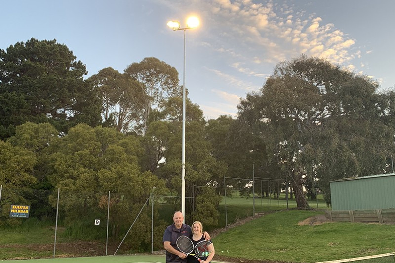 Hampden Tennis Association members Andrew Benallack and Fiona Kent are looking forward to making the most of the new lights.