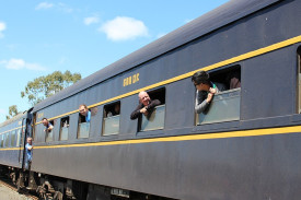 Steam rail enthusiast Eddie White was thrilled with the number of people who lined the tracks to view the R711 on its journey through to Warrnambool.