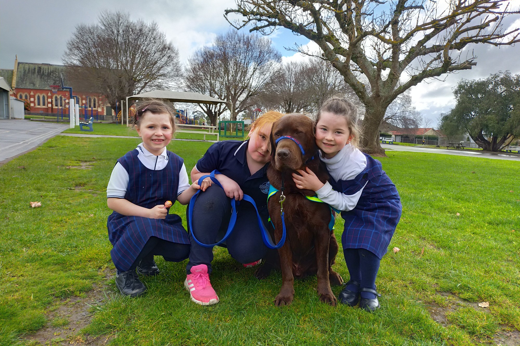 Assisted Therapy Animal: There’s a new face at Camperdown College this term. Milo has made an impression on Holly Brooks, Ella Riches and Kensie Austin-Ruff.