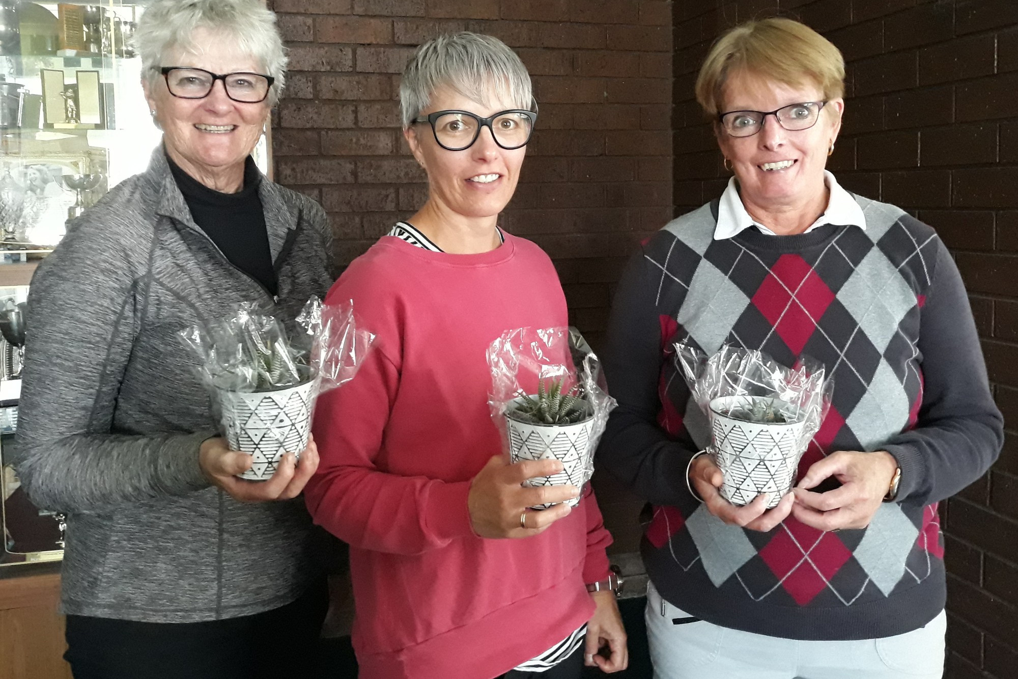 Guest day victors (l-r) Jeanette Lambell, Emma Hitchings and Ruth Skene.