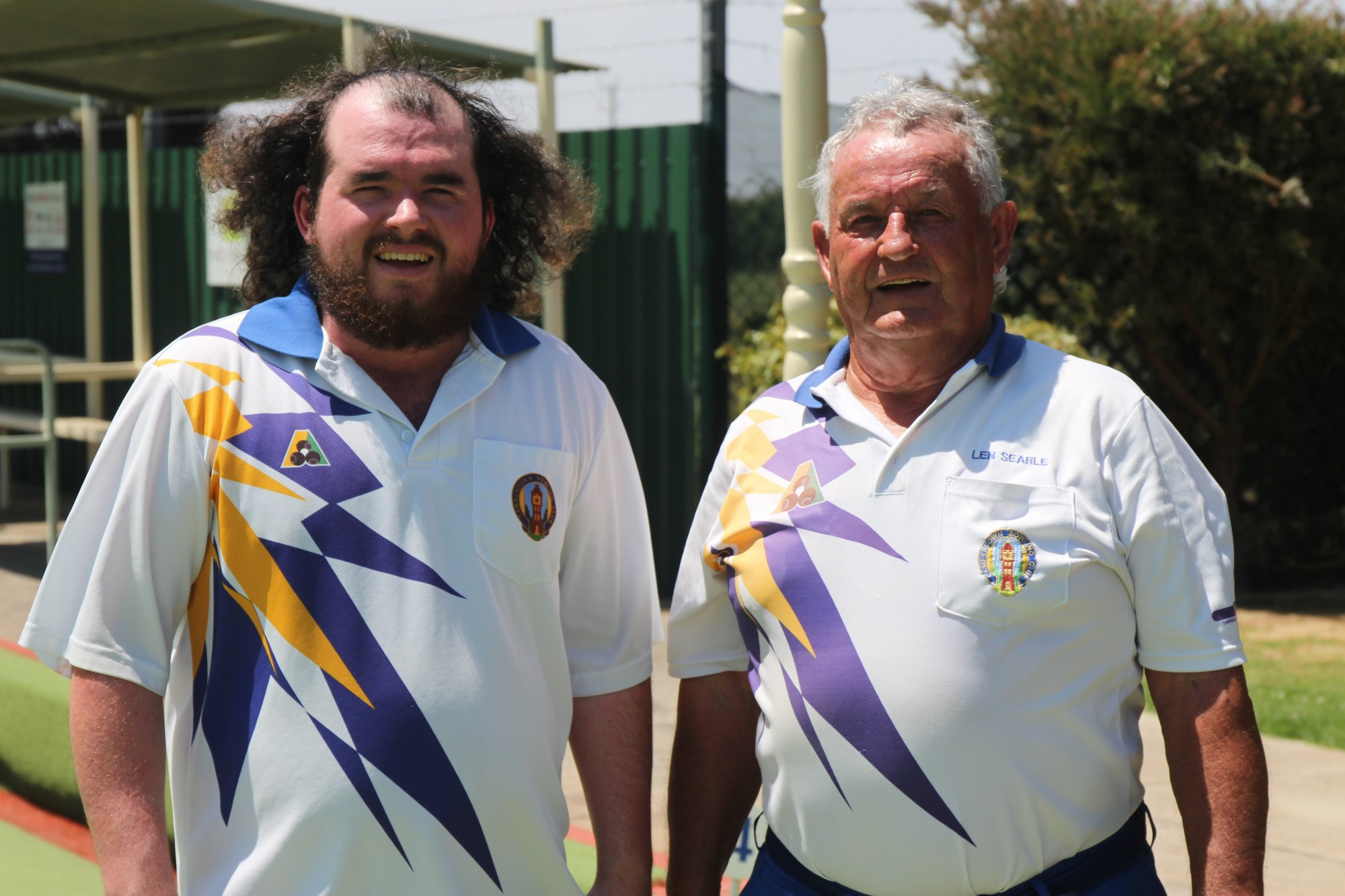 Luke Wright (left) won his first Camperdown Bowling Club singles championship after defeating fellow skipper Len Searle in the final of the event in December.