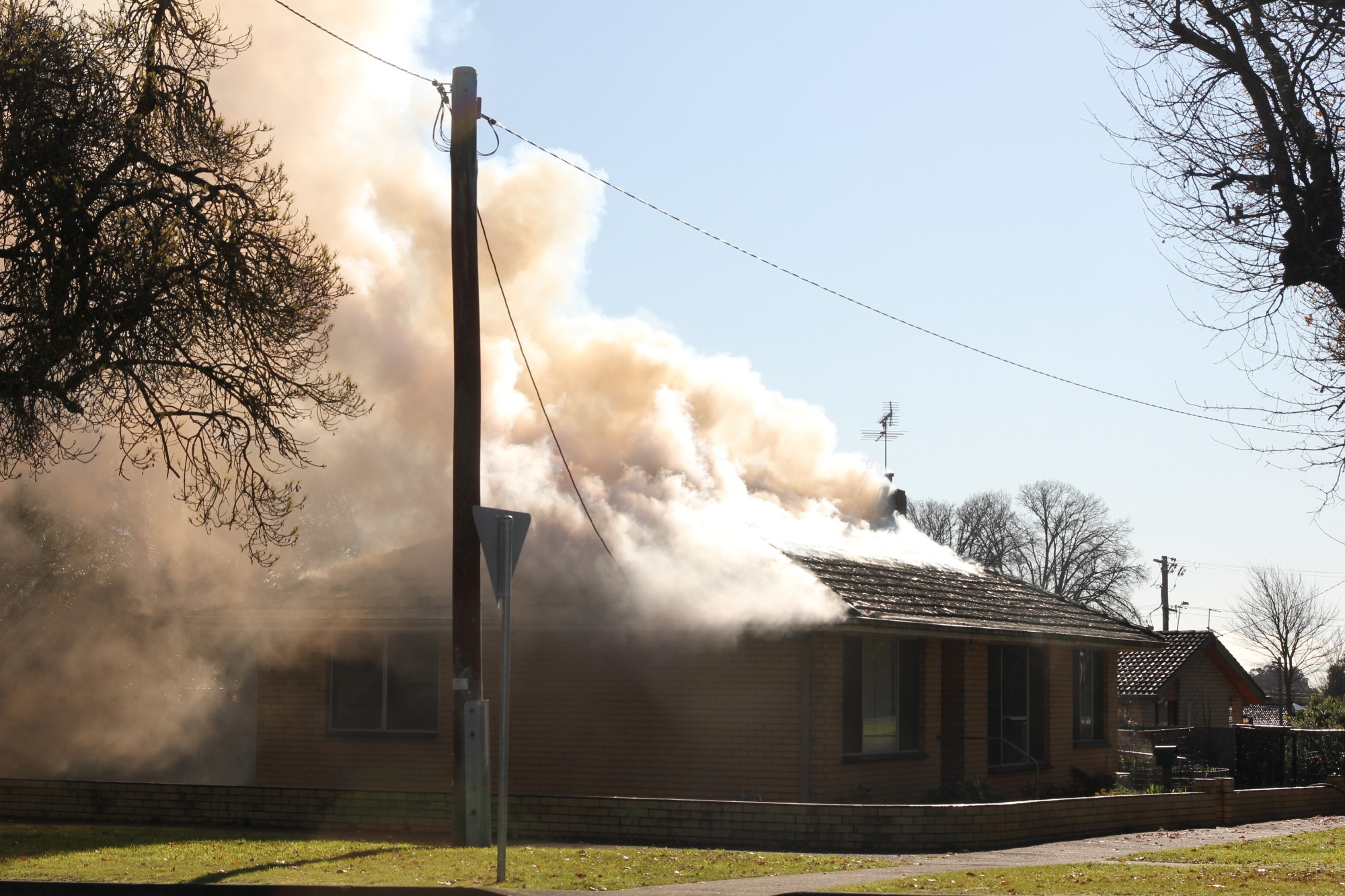 Ablaze: CFA units rushed to extinguish a blaze at a Camperdown home on Wednesday.