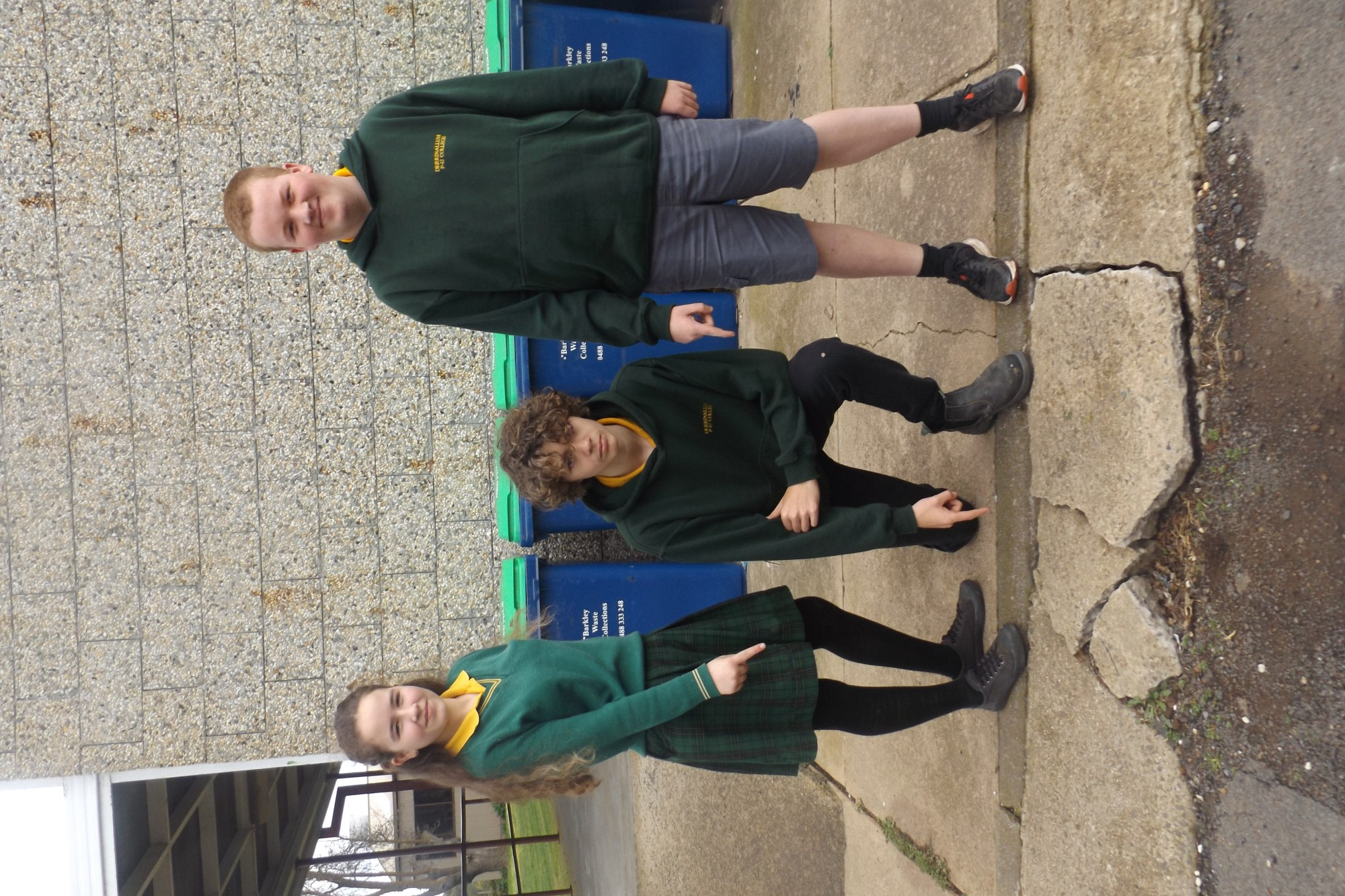 Welcome news: Derrinallum P-12 College students Audrey Ringe, Jacob Thurrowgood and Liam Harper are looking forward to maintenance works at the school being completed thanks to a funding announcement.