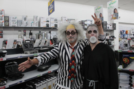 Camperdown’s Betta Home Living’s Peter Welding and Jacinta Lee dress up. 