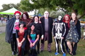 Parents, friends and teachers all got into the spirit of dressing spooky for the evening. 