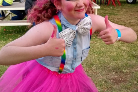 Lily Van Es donned a bright number as part of the Spooky theme. 