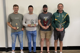 Division one award winners (l-r) Charlie Lucas, Fraser Lucas, Eddie Lucas and Simon Baker. 