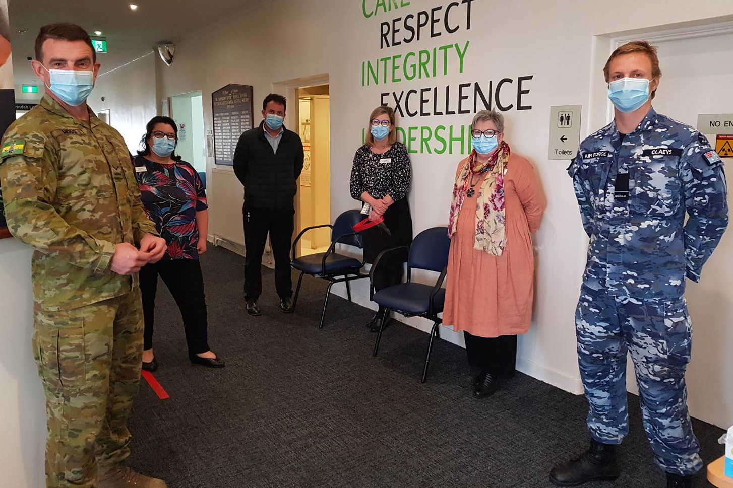 Impressive: ADF members visited Merindah Lodge recently and gave the facilities COVID procedures their tick of approval.