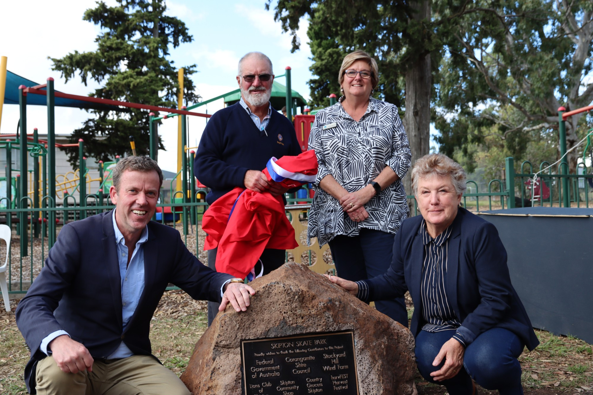 Project complete: Member for Wannon Dan Tehan attended the official opening of the Skipton Skatepark on Saturday.