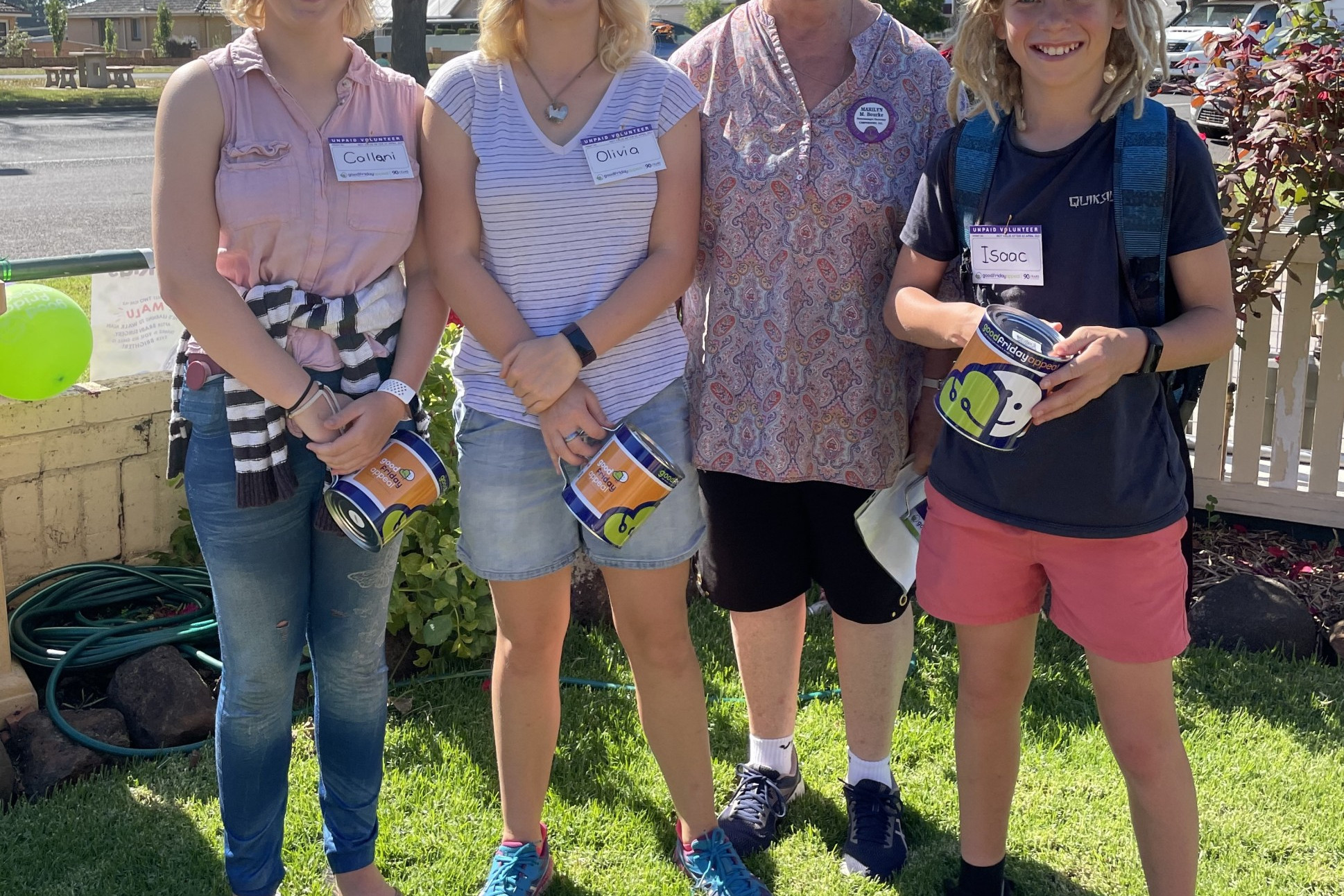 Team effort: The Winsall family and Marilyn Bourke were among the collectors in Camperdown helping to raise more than $24,000 for the appeal.