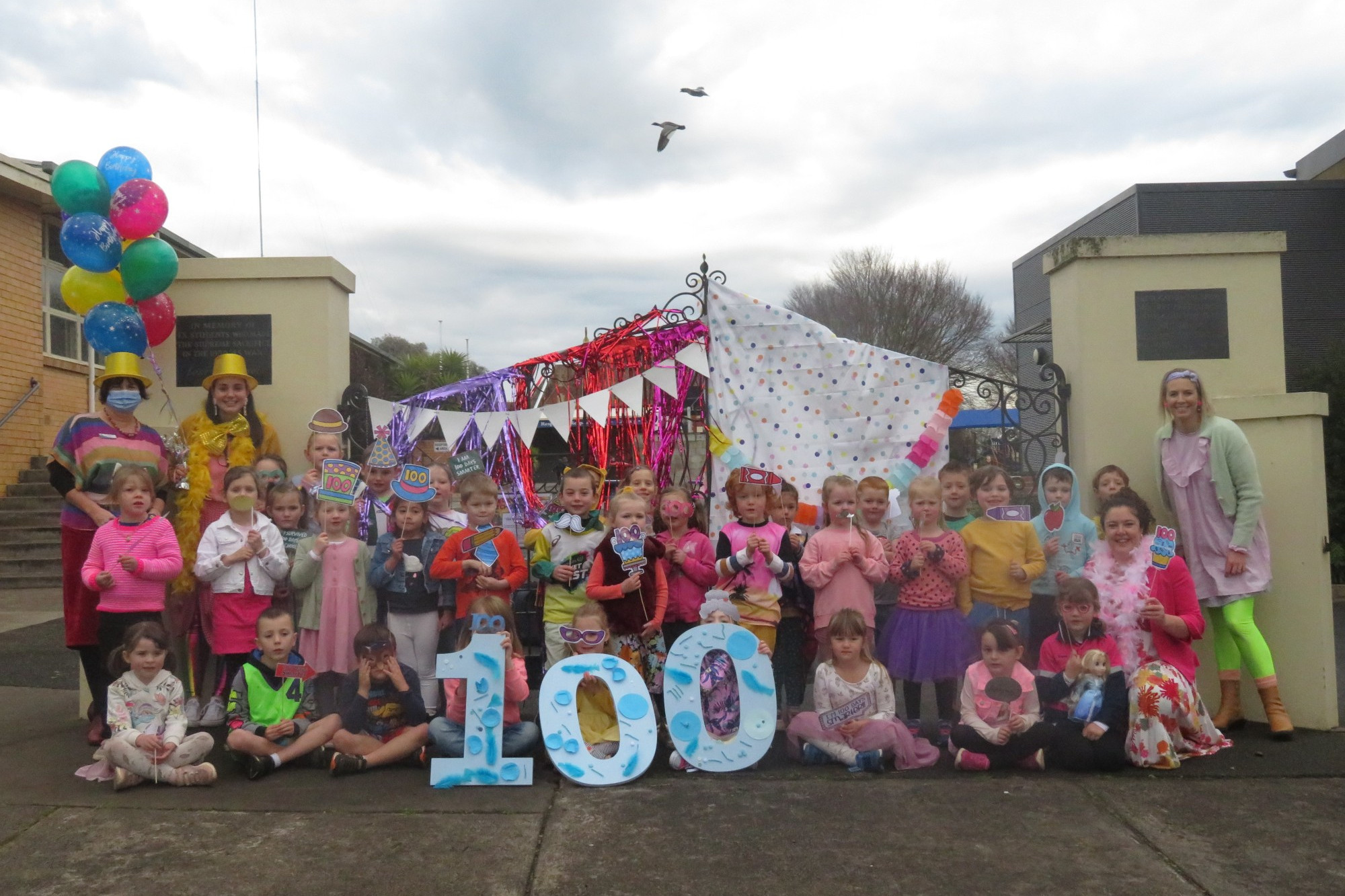 Fun and games: Camperdown College Prep students celebrated 100 days of school last Friday with a special dress up day and cake.