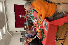 (Left to right) Carolann Mason, Liz Lewis and Deirdre Arbuckle enjoy a meal among friends. 