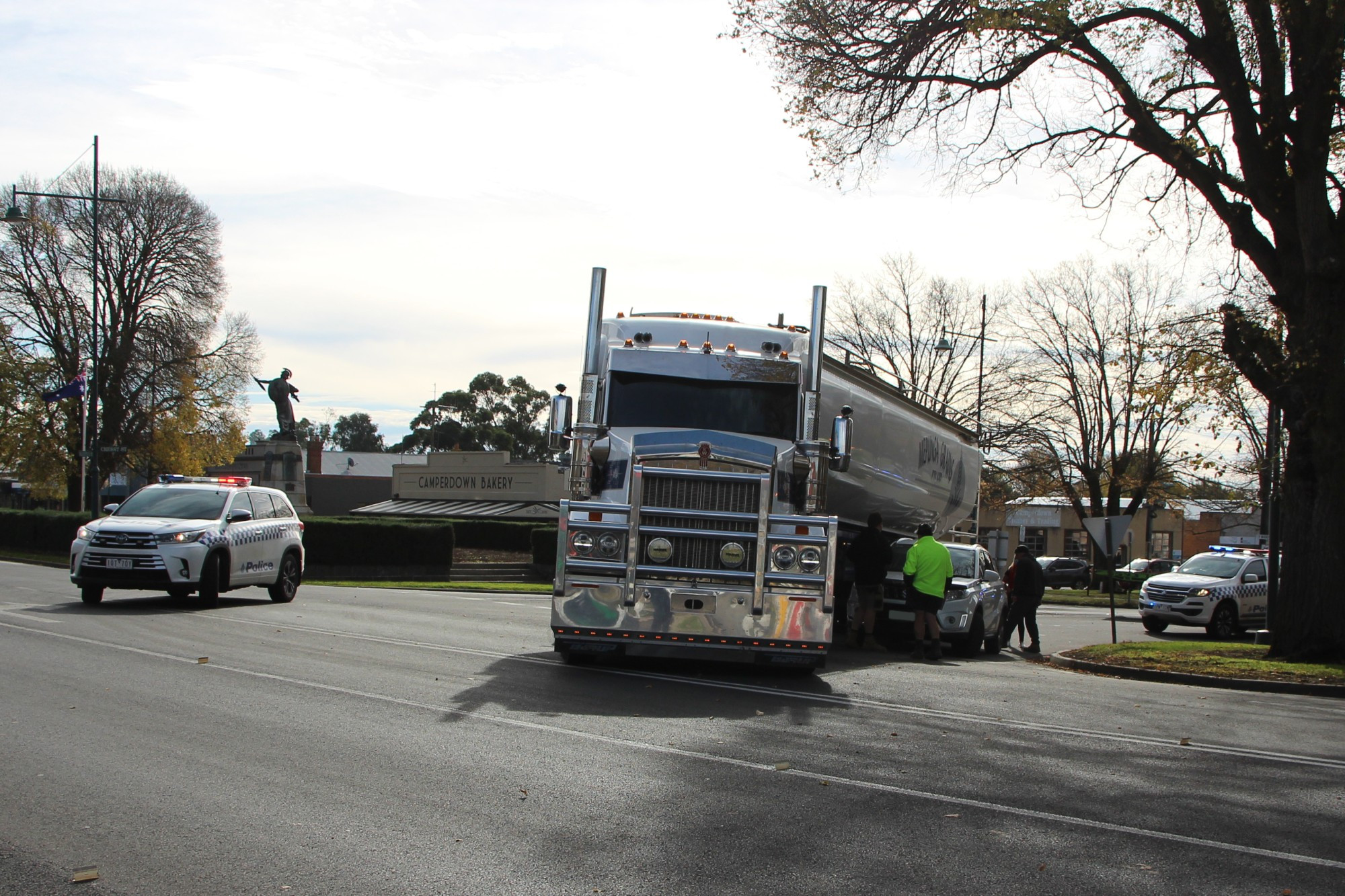 No injuries: The driver of a vehicle in Camperdown on Tuesday failed to give way for a truck leading to a close encounter between the two.