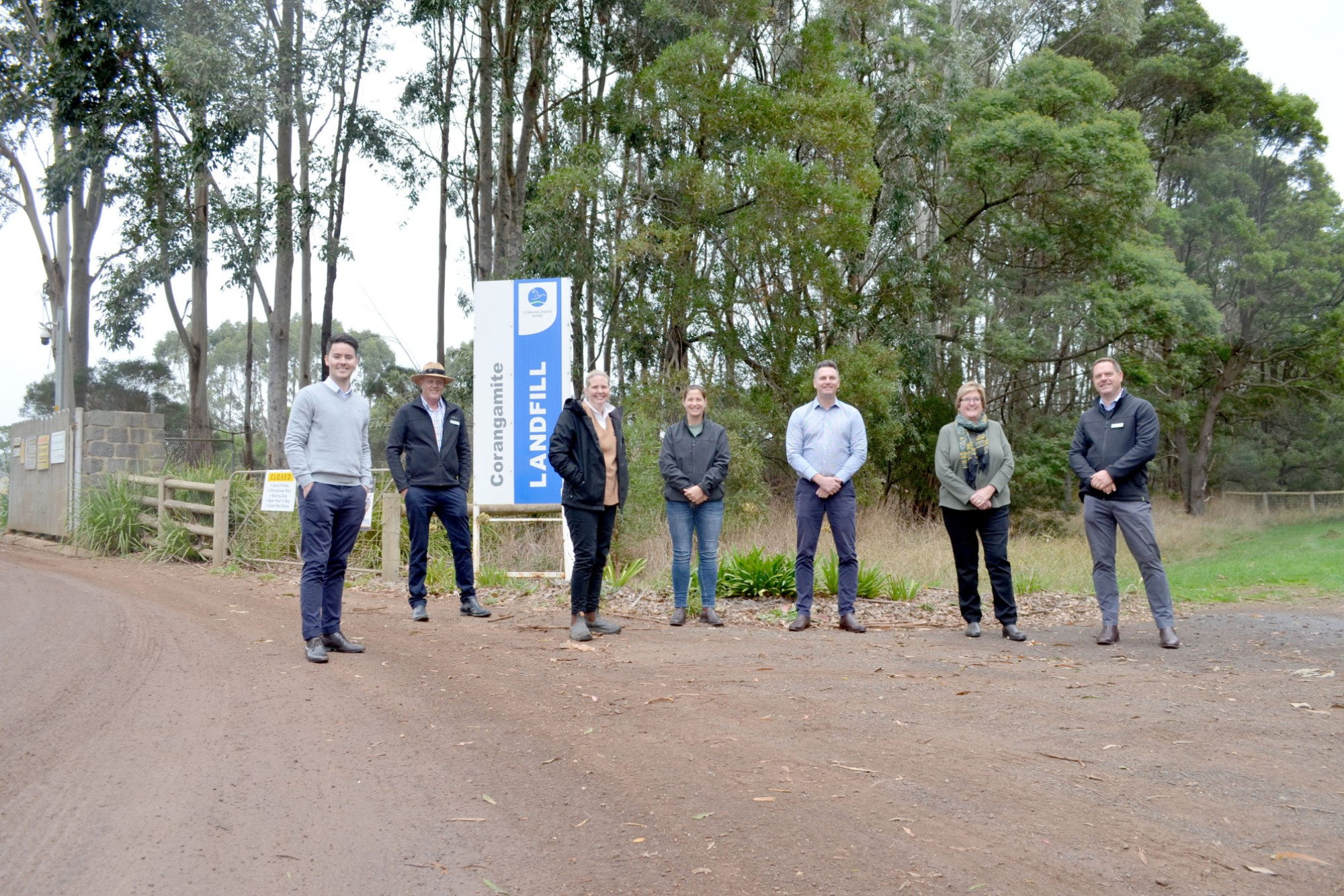 Green initiative: LMS Energy Business Development Associate Reece McLaughlin, Cr Jamie Vogels, Deputy Mayor Jo Beard, Cr Kate Makin, LMS Energy Contract and Client Manager Jason Dockerill, Mayor Ruth Gstrein and CEO Andrew Mason at the landfill this month.