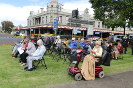 About 80 people attended the service. 