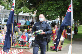 Camperdown Police senior sergeant Bill Caldow laid a wreath in respect of those who served. 