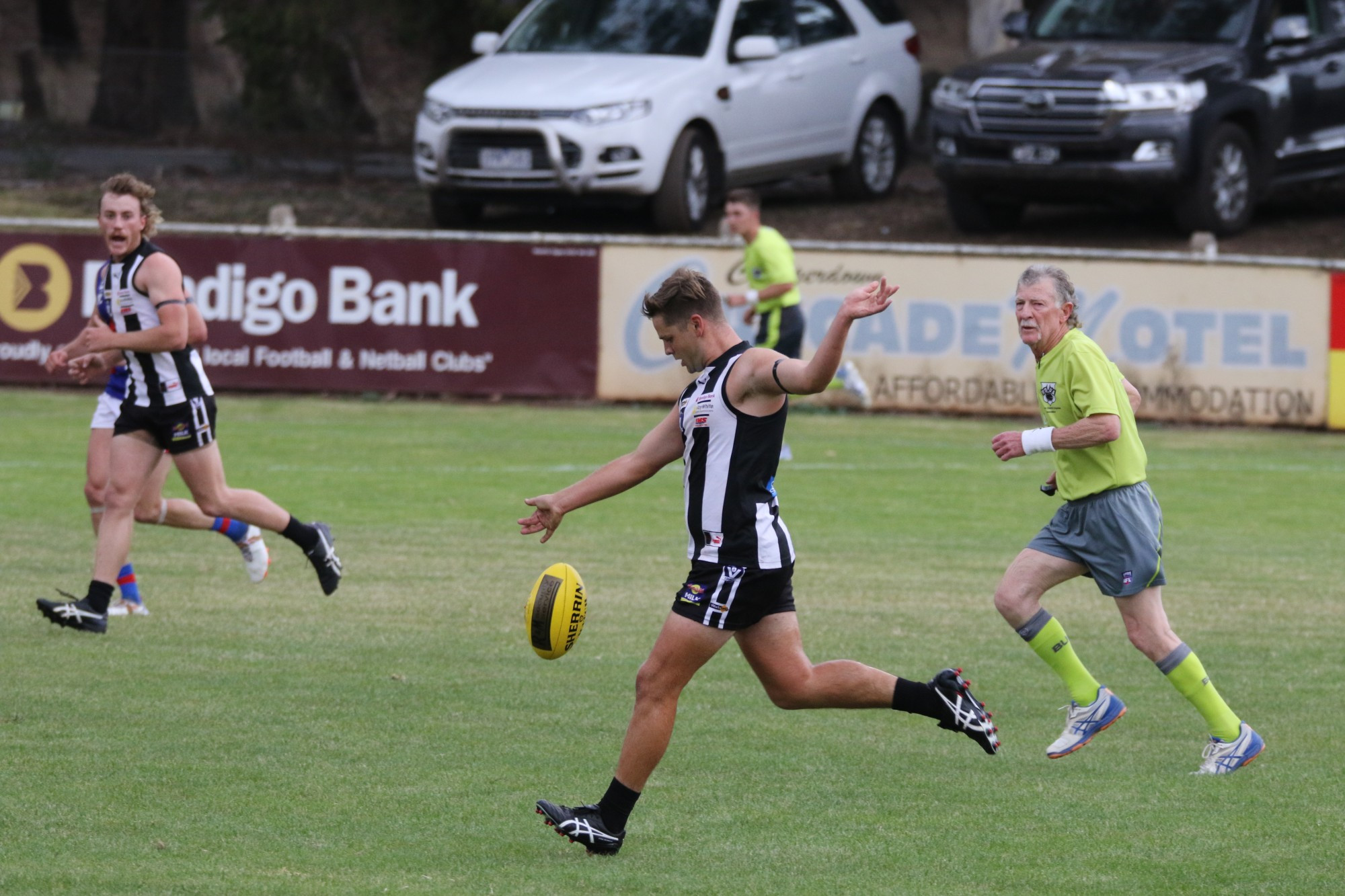Charlie Lucas was one of Camperdown’s eight goal-scorers in their 24-point victory over the Bloods.