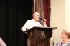 Olympic cycling silver medallist Clyde Sefton spoke to the audience about his career, his origins in Camperdown and sport in general. 