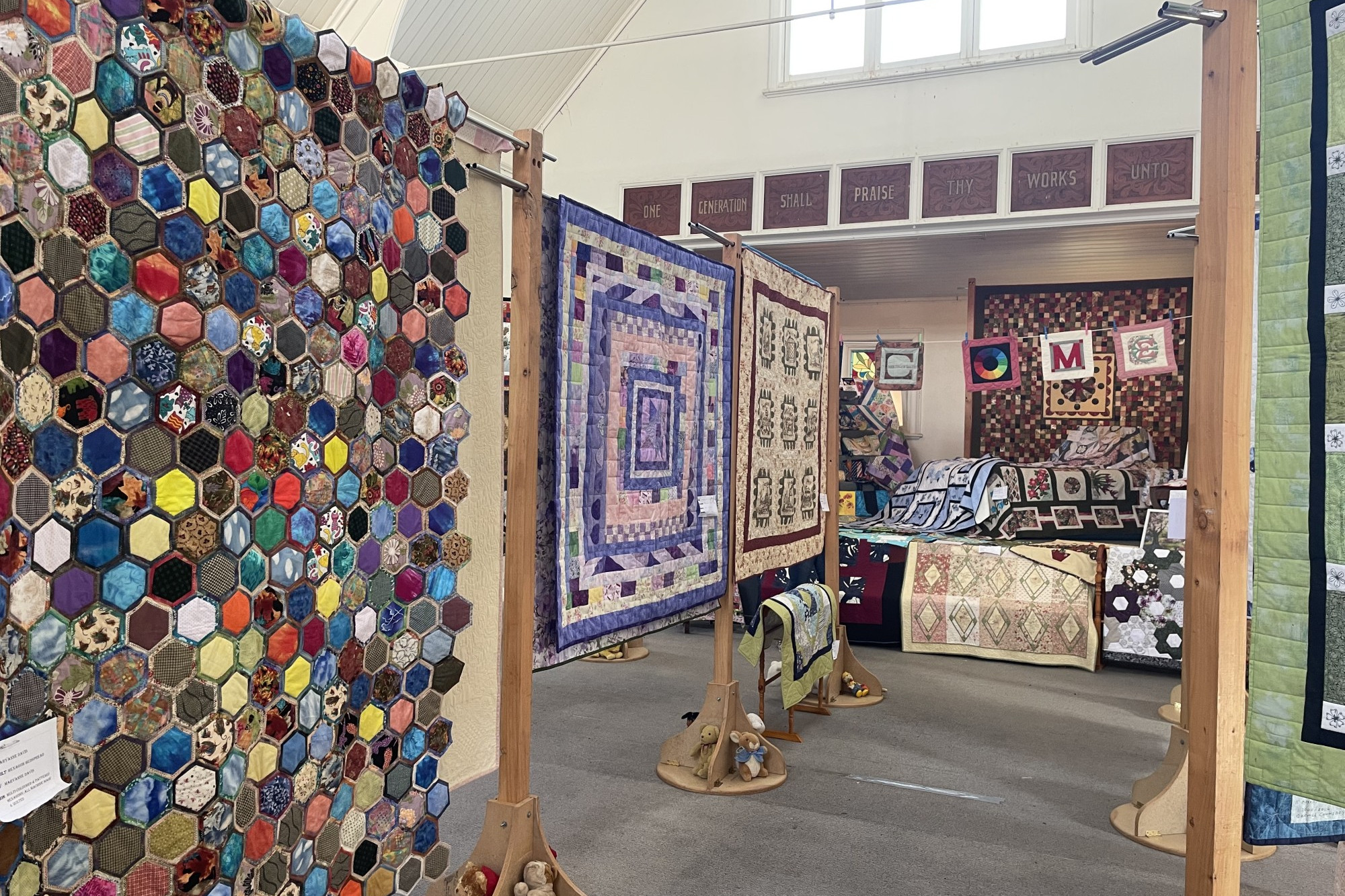 Members of the Camperdown Clocktower Quilting group completed the works on display.