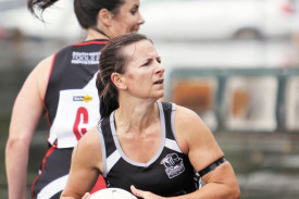 Fierce competitor: Baker in action for the Magpies. 