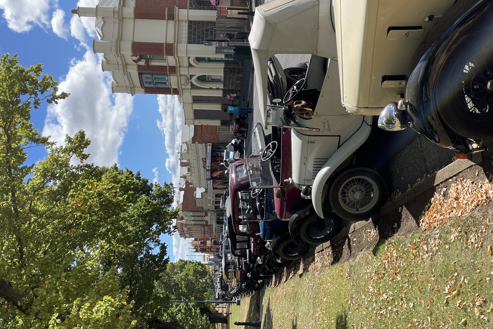 Rally visits: Locals were treated to an unusual site in Camperdown on Wednesday, with more than 100 vintage Austin vehicles paying a visit.